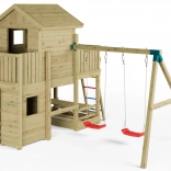 Holzspielplatz FUNGOO Multifort KDI mit Rutsche und Kletterwand