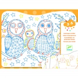 Magische Ausmalbilder Eule und Freunde