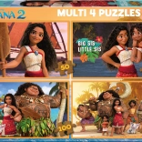 EDUCA Puzzle Vaiana 2, 4-in-1 (50, 80, 100, 150 Teile)