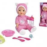 Puppe New Born Baby im Katzen-Pyjama 30 cm