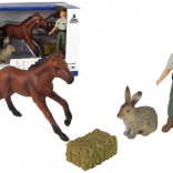 Bauernhof-Figurenset – Pferd, Hase und Landwirt