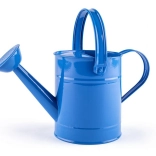 Metallene blaue Gießkanne WOODY