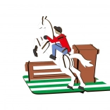 Woodcraft 3D Holzpuzzle Stifthalter Pferderennen