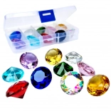 Set aus farbigen dekorativen Diamanten in Box, 10 Stk.