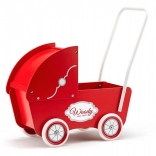 Roter Holzpuppenwagen
