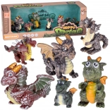 Set aus 6 Märchendrachen-Figuren – magische Wesen