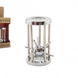 Metallpuzzle Igel im Käfig, verchromt