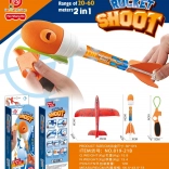 Blaues Wurf-Flugzeug 2-in-1 mit Schleuder