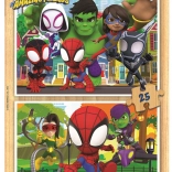EDUCA Holzpuzzle Spidey und seine tollen Freunde 2x25 Teile