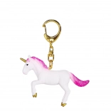 Schlüsselanhänger Einhorn im Sprung neonpink