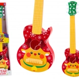 Kinder-Spielzeuggitarre mit verstellbaren Saiten Rentier rot