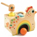 DJECO Regenbogen-Henne mit Klopfspiel