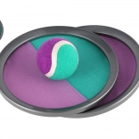 Catch-Ball-Spiel mit Klettverschluss 19 cm – grün‑violett, im Netz