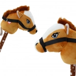 Plüsch-Pferdekopf auf Stecken Hobby Horse braun mit Geräuschen