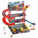 Parkstation mit Hubschrauber und Metallautos 59 × 27 × 39 cm