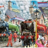 Puzzle House of Puzzles Abfahrt der Züge 1000 Teile