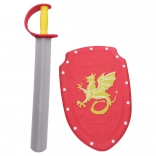 Schaumstoff-Schwert und -Schild in Rot, 57 cm