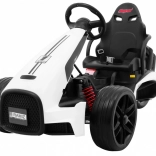 Elektrisches Kinder-Gokart Bolid XR-1 weiß mit verstellbarem Lenkrad und Sportsitz