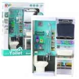 Kinderbadezimmer – Dusche, Waschbecken und Toilette mit Lichtern und Geräuschen