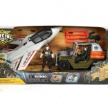 Militär Set aus Fahrzeug und Jagdflugzeug