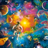 Puzzle 200 Teile Mann im Weltraum