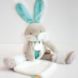 Doudou Geschenkset – Plüschhase mit Decke 31 cm – Türkis