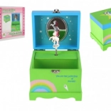 Musikalische Holz-Schmuckschatulle mit Einhorn, grün