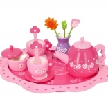 Holz-Teeset mit Blumenmotiv für Kinder