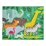 Doppelseitiges Dschungel-Puzzle 2-in-1, 49 Teile, PETIT COLLAGE