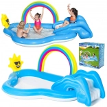 Bunter Kinderpool mit Regenbogen und Sonne