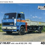 Puzzle Retro-Autos – LKW LIAZ Pritsche mit Hydraulikkran, 40 Teile