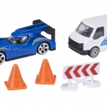 TEAMSTERZ RAPID RACERS – Rennset mit Auto und Service‑Transporter, inkl. Pylonen und Absperrungen