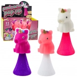 Hüpfender Einhorn auf Feder 10 cm – Mix Farben