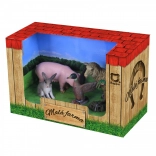 Bauernhof-Set mit Bauer und Tieren – 5 Figuren + Zubehör – MOJE MALÁ FARMA