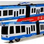 Gelenkbus mit Schwungrad – blau