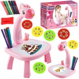 Woopie Kinder-Projektor zum Zeichnen – rosa Giraffe mit abwischbarer Tafel und Filzstiften