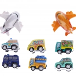 Städtisches Set von Verkehrsmitteln, 8 Stk., 7 cm, mit Rückzugantrieb