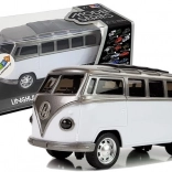 Spielzeugbus mit Schwungrad, Batterielicht und Sound – weiß