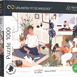 Puzzle TREFL UFT Yoga, Cats & Coffee 1000 Teile