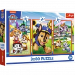Puzzle 3x80 Hunde-Team Paw Patrol