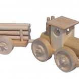 Holztraktor mit Holzstamm-Anhänger CEEDA CAVITY – natur