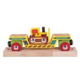 Bigjigs Rail Waggon mit Bulldozer und 2 Gleisen