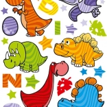 Bunte Dinosaurier-Aufkleber
