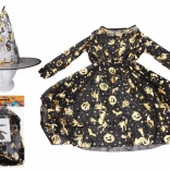 Karnevalskostüm Hexe – Gold (Kleid und Hut)