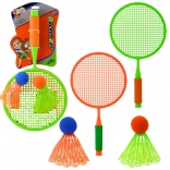 Badminton-Set für Kinder - 2 Schläger und 2 große Bälle