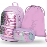 Baagl Set 3: Rucksack, Federmäppchen und Beutel Levander