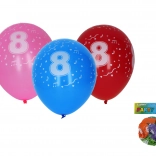 Luftballons 30 cm mit Zahl 8 – Set 5 Stück