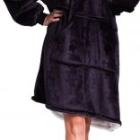 Cozy Noxxiez CH355 Schwarz – warme TV-Hoodie-Decke mit Kapuze für Teenager und Erwachsene