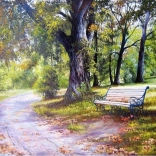 Diamantmalerei Sonnendurchflutete Bank 30 × 40 cm