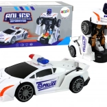 Weißer Polizei Auto-Roboter 2in1 Transformation
